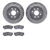 7302-21012 Drilled/Slotted Brake Rotor with 3000-Series Ceramic Brake Pads Kit [Silver], 2001-2003 Kia/Hyundai/Genesis, Position - image 1