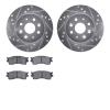 7302-21013 Drilled/Slotted Brake Rotor with 3000-Series Ceramic Brake Pads Kit [Silver], 2003-2005 Kia/Hyundai/Genesis, Position - image 1