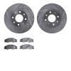 7302-21021 Drilled/Slotted Brake Rotor with 3000-Series Ceramic Brake Pads Kit [Silver], 2004-2009 Kia/Hyundai/Genesis, Position - image 1