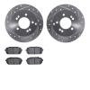 7302-21027 Drilled/Slotted Brake Rotor with 3000-Series Ceramic Brake Pads Kit [Silver], 2007-2012 Kia/Hyundai/Genesis, Position - image 1