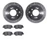 7302-21028 Drilled/Slotted Brake Rotor with 3000-Series Ceramic Brake Pads Kit [Silver], 2010-2013 Kia/Hyundai/Genesis, Position - image 1