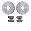 7302-21030 Drilled/Slotted Brake Rotor with 3000-Series Ceramic Brake Pads Kit [Silver], 2010-2013 Kia/Hyundai/Genesis, Position - image 1