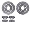 7302-21035 Drilled/Slotted Brake Rotor with 3000-Series Ceramic Brake Pads Kit [Silver], Fits Select Kia/Hyundai/Genesis, Positi - image 1