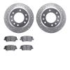 7302-21040 Drilled/Slotted Brake Rotor with 3000-Series Ceramic Brake Pads Kit [Silver], 2007-2014 Kia/Hyundai/Genesis, Position - image 1