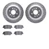 7302-21041 Drilled/Slotted Brake Rotor with 3000-Series Ceramic Brake Pads Kit [Silver], 2009-2010 Kia/Hyundai/Genesis, Position - image 1
