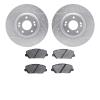7302-21044 Drilled/Slotted Brake Rotor with 3000-Series Ceramic Brake Pads Kit [Silver], 2017-2020 Kia/Hyundai/Genesis, Position - image 1