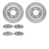 7302-21046 Drilled/Slotted Brake Rotor with 3000-Series Ceramic Brake Pads Kit [Silver], 2017-2020 Kia/Hyundai/Genesis, Position - image 1