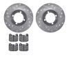 7302-22002 Drilled/Slotted Brake Rotor with 3000-Series Ceramic Brake Pads Kit [Silver], 1974-1974 Opel, Position: Front - image 1