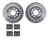 7302-27014 Drilled/Slotted Brake Rotor with 3000-Series Ceramic Brake Pads Kit [Silver], 1967-1974 Volvo, Position: Rear - image 1