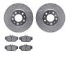 7302-27035 Drilled/Slotted Brake Rotor with 3000-Series Ceramic Brake Pads Kit [Silver], 1991-1995 Volvo, Position: Front - image 1