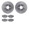 7302-27036 Drilled/Slotted Brake Rotor with 3000-Series Ceramic Brake Pads Kit [Silver], 1995-1998 Volvo, Position: Front - image 1