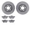 7302-27048 Drilled/Slotted Brake Rotor with 3000-Series Ceramic Brake Pads Kit [Silver], 1999-2009 Volvo, Position: Front - image 1