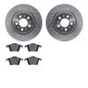 7302-27053 Drilled/Slotted Brake Rotor with 3000-Series Ceramic Brake Pads Kit [Silver], 2003-2014 Volvo, Position: Rear - image 1