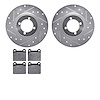 7302-31002 Drilled/Slotted Brake Rotor with 3000-Series Ceramic Brake Pads Kit [Silver], 1967-1969 BMW, Position: Front - image 1