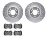 7302-31007 Drilled/Slotted Brake Rotor with 3000-Series Ceramic Brake Pads Kit [Silver], 1993-1997 BMW, Position: Front - image 1