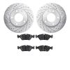7302-31014 Drilled/Slotted Brake Rotor with 3000-Series Ceramic Brake Pads Kit [Silver], 1982-1988 BMW, Position: Front - image 1