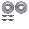 7302-31028 Drilled/Slotted Brake Rotor with 3000-Series Ceramic Brake Pads Kit [Silver], 1988-1991 BMW, Position: Rear - image 1