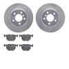 7302-31052 Drilled/Slotted Brake Rotor with 3000-Series Ceramic Brake Pads Kit [Silver], 2000-2006 BMW, Position: Rear - image 1