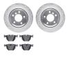 7302-31056 Drilled/Slotted Brake Rotor with 3000-Series Ceramic Brake Pads Kit [Silver], 2006-2010 BMW, Position: Rear - image 1