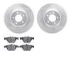 7302-31069 Drilled/Slotted Brake Rotor with 3000-Series Ceramic Brake Pads Kit [Silver], 2004-2010 BMW, Position: Front - image 1