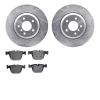 7302-31073 Drilled/Slotted Brake Rotor with 3000-Series Ceramic Brake Pads Kit [Silver], 2004-2010 BMW, Position: Rear - image 1