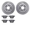 7302-31077 Drilled/Slotted Brake Rotor with 3000-Series Ceramic Brake Pads Kit [Silver], 2010-2017 BMW, Position: Rear - image 1