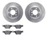 7302-31078 Drilled/Slotted Brake Rotor with 3000-Series Ceramic Brake Pads Kit [Silver], 2001-2008 BMW, Position: Front - image 1