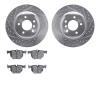 7302-31087 Drilled/Slotted Brake Rotor with 3000-Series Ceramic Brake Pads Kit [Silver], 2006-2015 BMW, Position: Rear - image 1