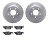 7302-31091 Drilled/Slotted Brake Rotor with 3000-Series Ceramic Brake Pads Kit [Silver], 2008-2013 BMW, Position: Rear - image 1