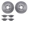 7302-31097 Drilled/Slotted Brake Rotor with 3000-Series Ceramic Brake Pads Kit [Silver], 2008-2019 BMW, Position: Front - image 1