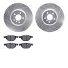 7302-31098 Drilled/Slotted Brake Rotor with 3000-Series Ceramic Brake Pads Kit [Silver], 2009-2017 BMW, Position: Front - image 1