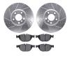 7302-31100 Drilled/Slotted Brake Rotor with 3000-Series Ceramic Brake Pads Kit [Silver], 2010-2018 BMW, Position: Front - image 1