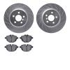 7302-31106 Drilled/Slotted Brake Rotor with 3000-Series Ceramic Brake Pads Kit [Silver], Fits Select BMW, Position: Rear - image 1