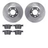 7302-31110 Drilled/Slotted Brake Rotor with 3000-Series Ceramic Brake Pads Kit [Silver], 2012-2018 BMW, Position: Front - image 1