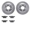 7302-31117 Drilled/Slotted Brake Rotor with 3000-Series Ceramic Brake Pads Kit [Silver], 2013-2020 BMW, Position: Rear - image 1