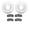 7302-37011 Drilled/Slotted Brake Rotor with 3000-Series Ceramic Brake Pads Kit [Silver], 1992-1995 Multiple Makes/Models, Positi - image 1