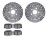 7302-39013 Drilled/Slotted Brake Rotor with 3000-Series Ceramic Brake Pads Kit [Silver], 1988-1989 GM, Position: Rear - image 1
