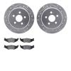 7302-39020 Drilled/Slotted Brake Rotor with 3000-Series Ceramic Brake Pads Kit [Silver], 2003-2010 Mopar, Position: Rear - image 1
