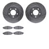 7302-39029 Drilled/Slotted Brake Rotor with 3000-Series Ceramic Brake Pads Kit [Silver], 2004-2008 Mopar, Position: Front - image 1