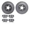 7302-39035 Drilled/Slotted Brake Rotor with 3000-Series Ceramic Brake Pads Kit [Silver], Fits Select Mopar, Position: Rear - image 1