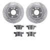 7302-39045 Drilled/Slotted Brake Rotor with 3000-Series Ceramic Brake Pads Kit [Silver], Fits Select Mopar, Position: Rear - image 1