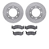 7302-40001 Drilled/Slotted Brake Rotor with 3000-Series Ceramic Brake Pads Kit [Silver], 1973-1993 Mopar, Position: Front - image 1
