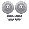 7302-40003 Drilled/Slotted Brake Rotor with 3000-Series Ceramic Brake Pads Kit [Silver], 1978-1997 Mopar, Position: Front - image 1