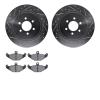 7302-40008 Drilled/Slotted Brake Rotor with 3000-Series Ceramic Brake Pads Kit [Silver], 1992-2000 Mopar, Position: Rear - image 1