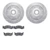 7302-40019 Drilled/Slotted Brake Rotor with 3000-Series Ceramic Brake Pads Kit [Silver], 1994-1997 Mopar, Position: Front - image 1