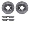 7302-40050 Drilled/Slotted Brake Rotor with 3000-Series Ceramic Brake Pads Kit [Silver], 1993-2004 Mopar, Position: Rear - image 1