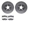 7302-40054 Drilled/Slotted Brake Rotor with 3000-Series Ceramic Brake Pads Kit [Silver], 1991-1995 Mopar, Position: Front - image 1