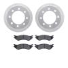 7302-40068 Drilled/Slotted Brake Rotor with 3000-Series Ceramic Brake Pads Kit [Silver], 2000-2002 Mopar, Position: Rear - image 1