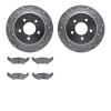 7302-40072 Drilled/Slotted Brake Rotor with 3000-Series Ceramic Brake Pads Kit [Silver], 1997-2000 Mopar, Position: Rear - image 1