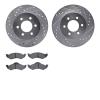 7302-40076 Drilled/Slotted Brake Rotor with 3000-Series Ceramic Brake Pads Kit [Silver], 1998-1999 Mopar, Position: Front - image 1